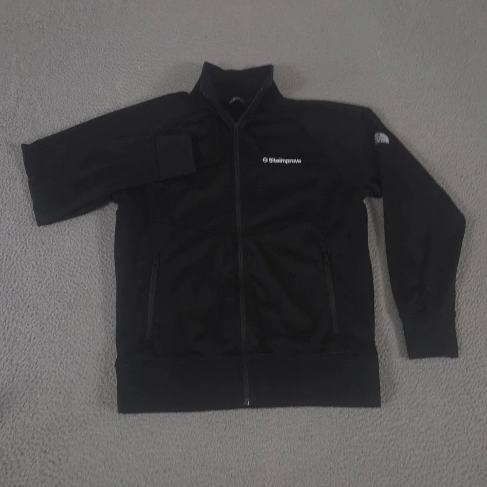 The North Face Jacket Mens Medium Black Tech Full-Zip Fleece Siteimprove Logo